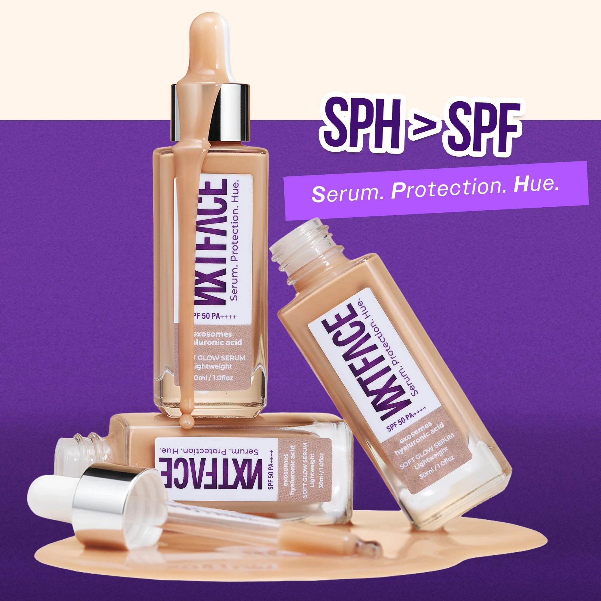 NXTFACE 3-in-1 Tinted Serum | SPF 50 & PA++++ | 30ml – Nxtface