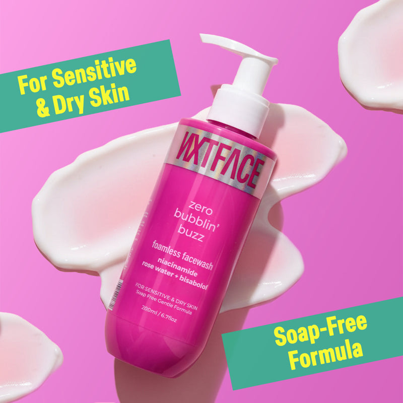 NXTFACE Zero Bubblin' Buzz Face Wash | Niacinamide + Rose Water + Bisabolol
