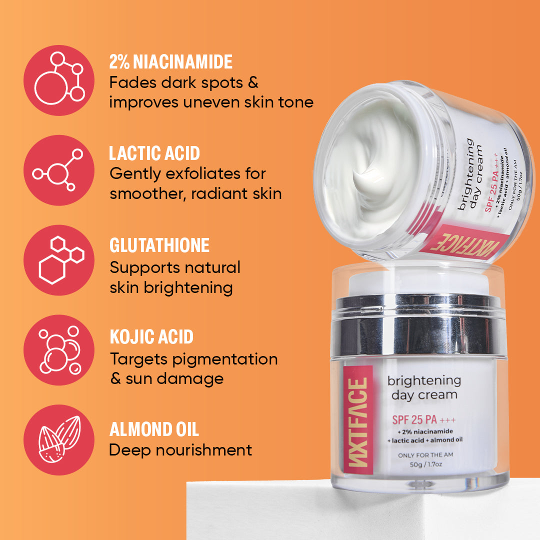 NXTFACE Brightening Day Cream - SPF 25 & PA+++ | 50g – Nxtface