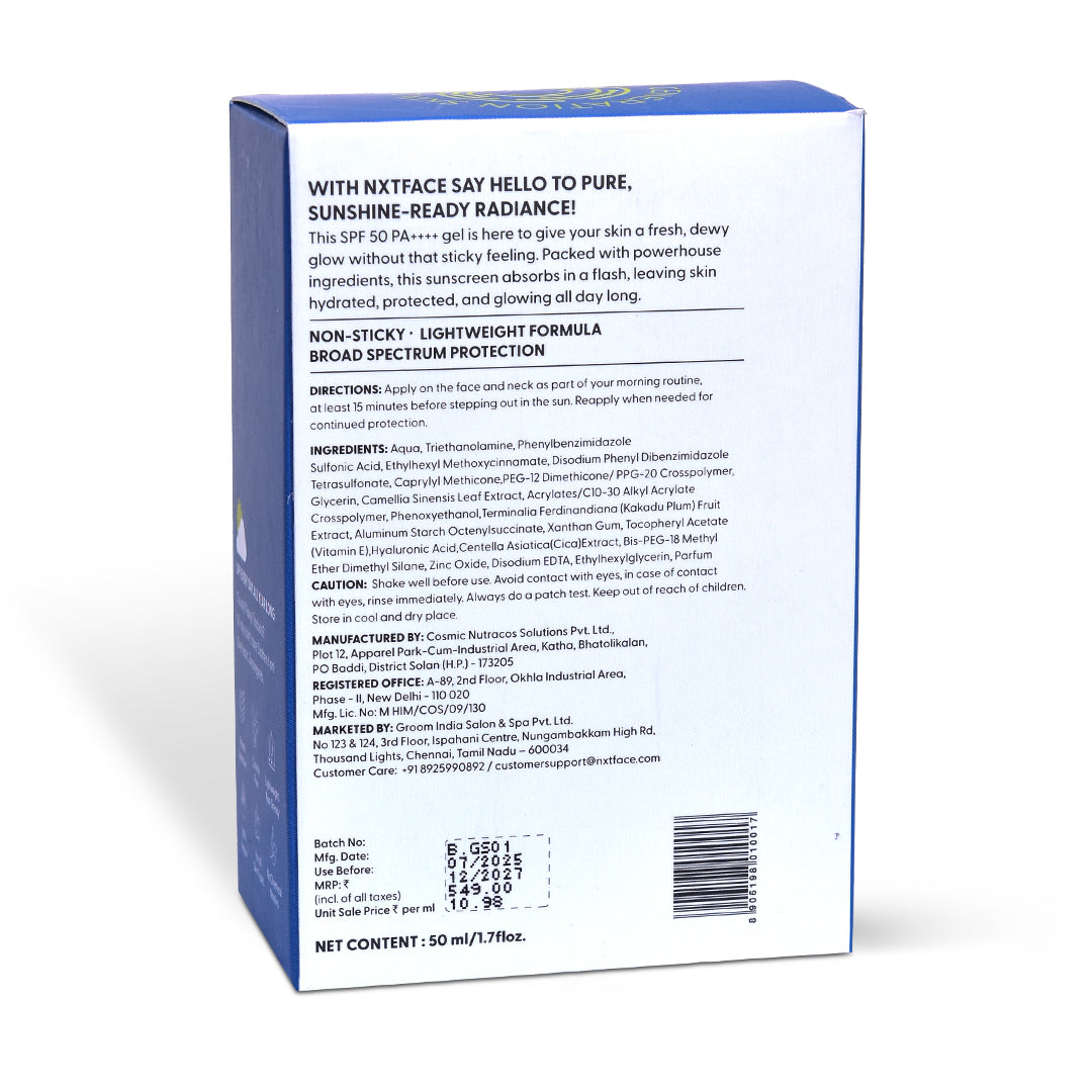 NXTFACE Breathable Sunscreen Gel - SPF 50 PA++++ | 50ml image 11