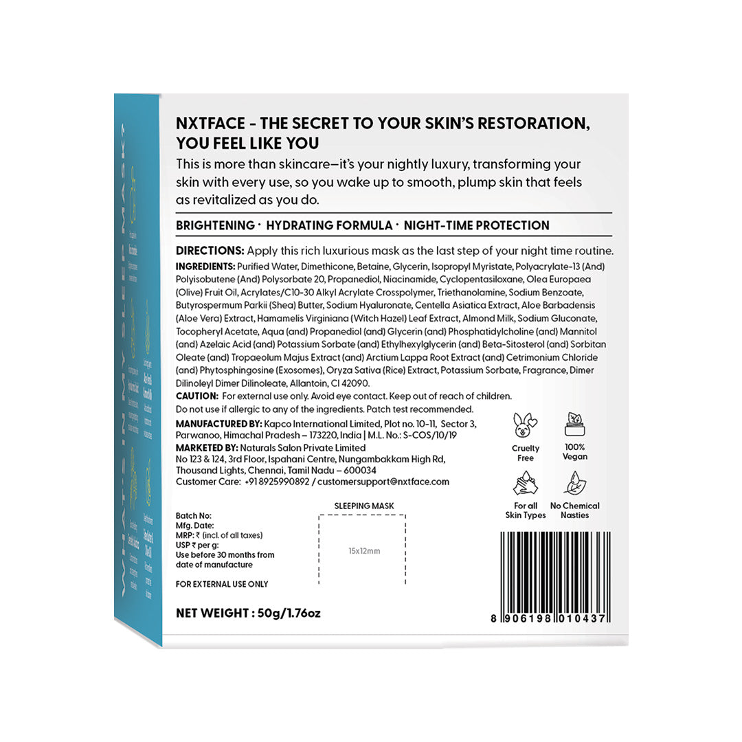 NXTFACE Intensive Sleep Mask | 50g