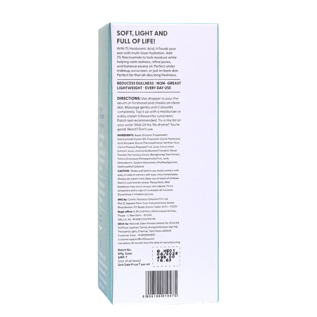 NXTFACE 1% HA and 2% Niacinamide - Hydrating Serum| 30ml image 12