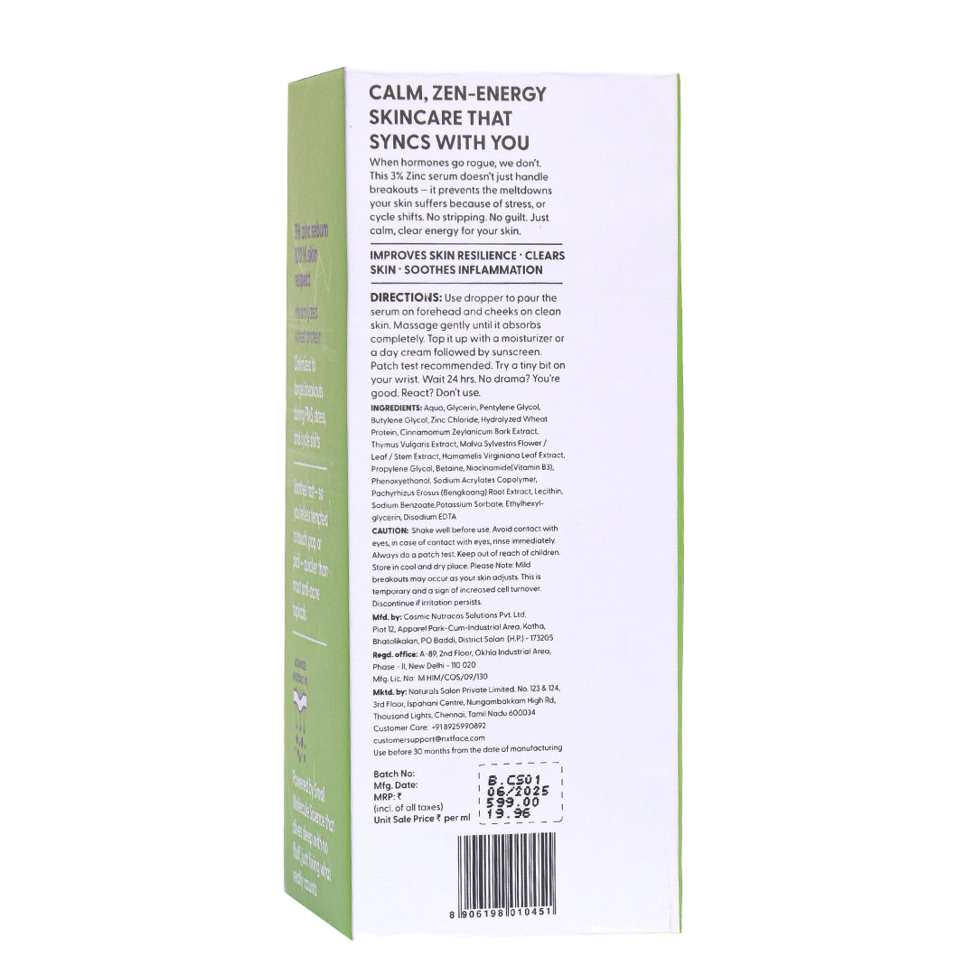 NXTFACE 3% Zinc Sebum - Clarifying Serum | 30ml image 12