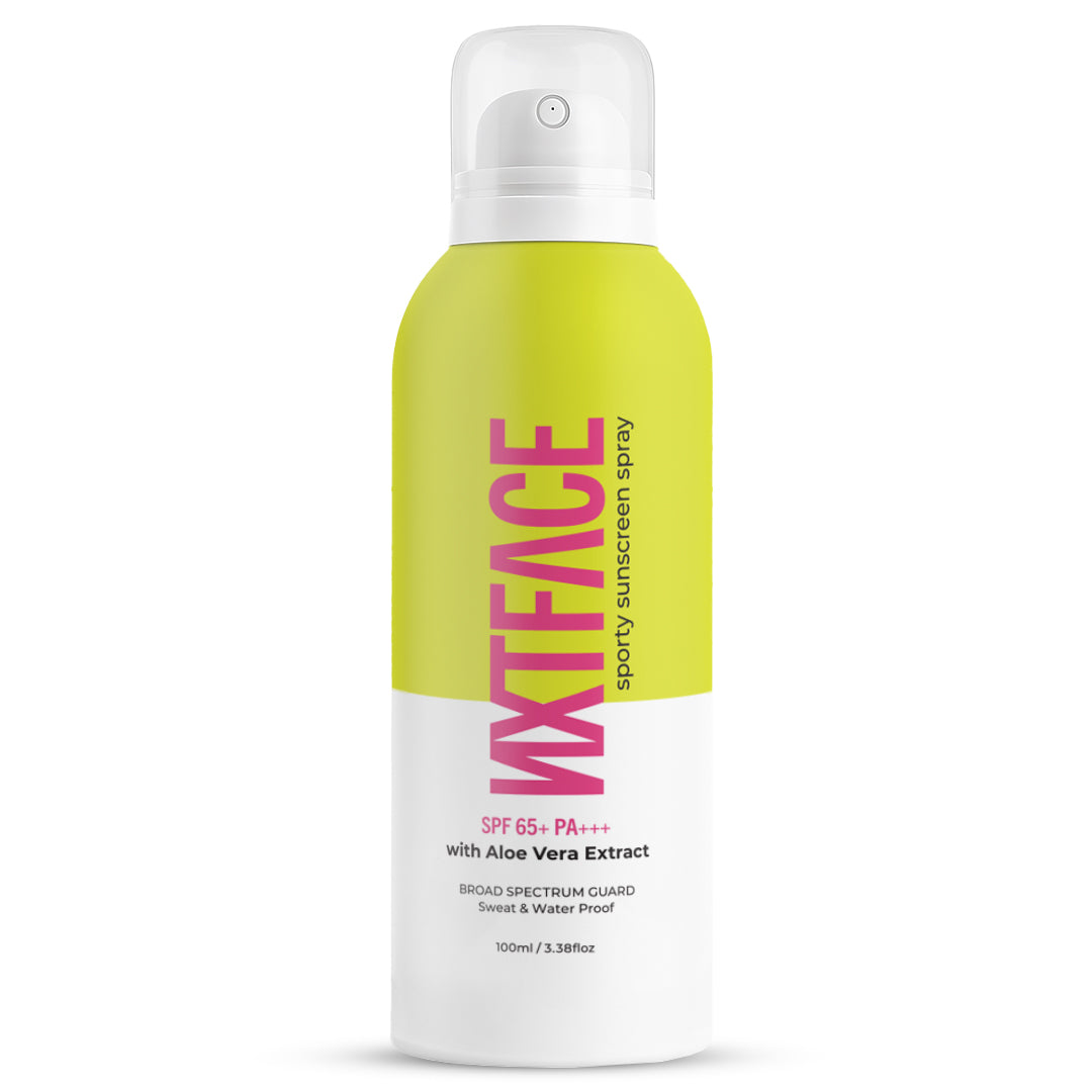 NXTFACE Sporty Sunscreen Spray - SPF 65+ PA++++ | 100ml