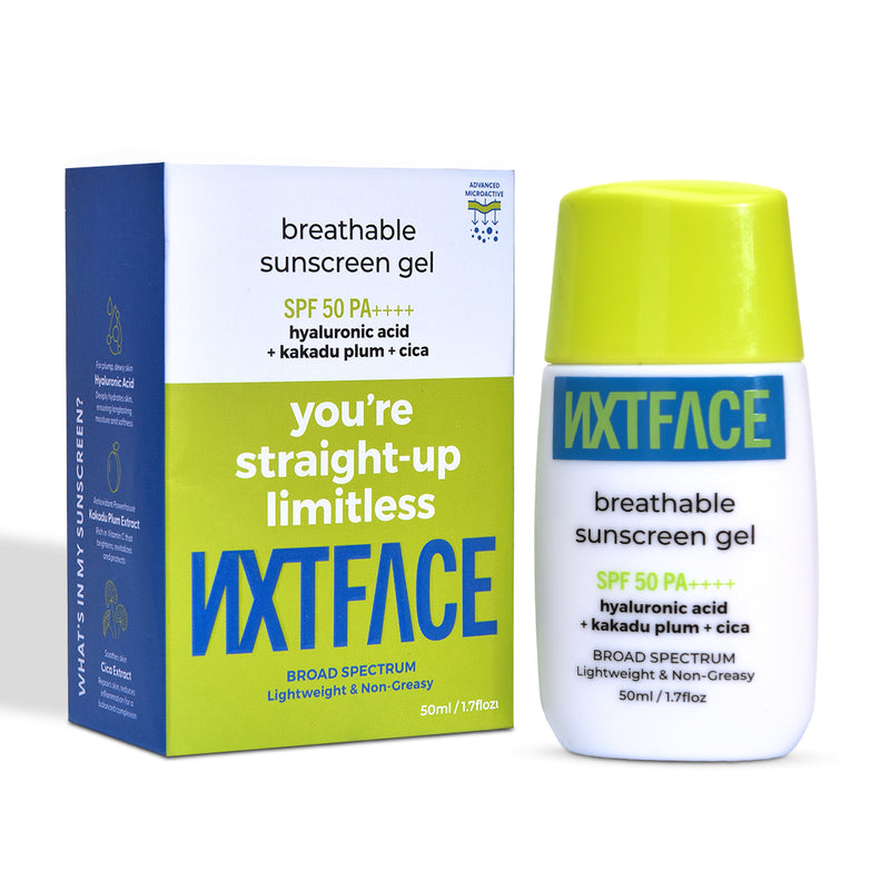 NXTFACE Breathable Sunscreen Gel - SPF 50 PA++++ | 50ml