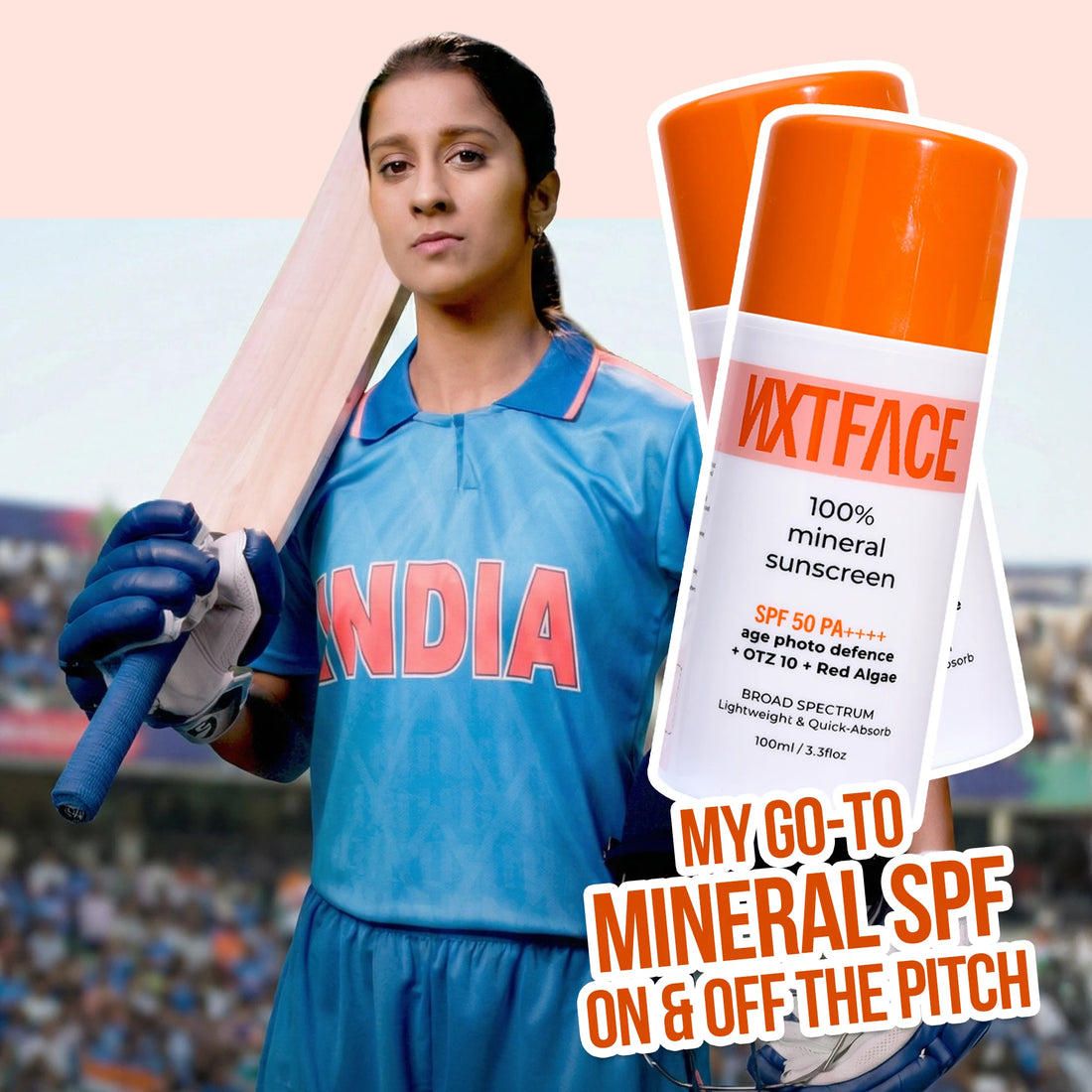 NXTFACE 100% Mineral Sunscreen - SPF 50 PA++++ | 100ml