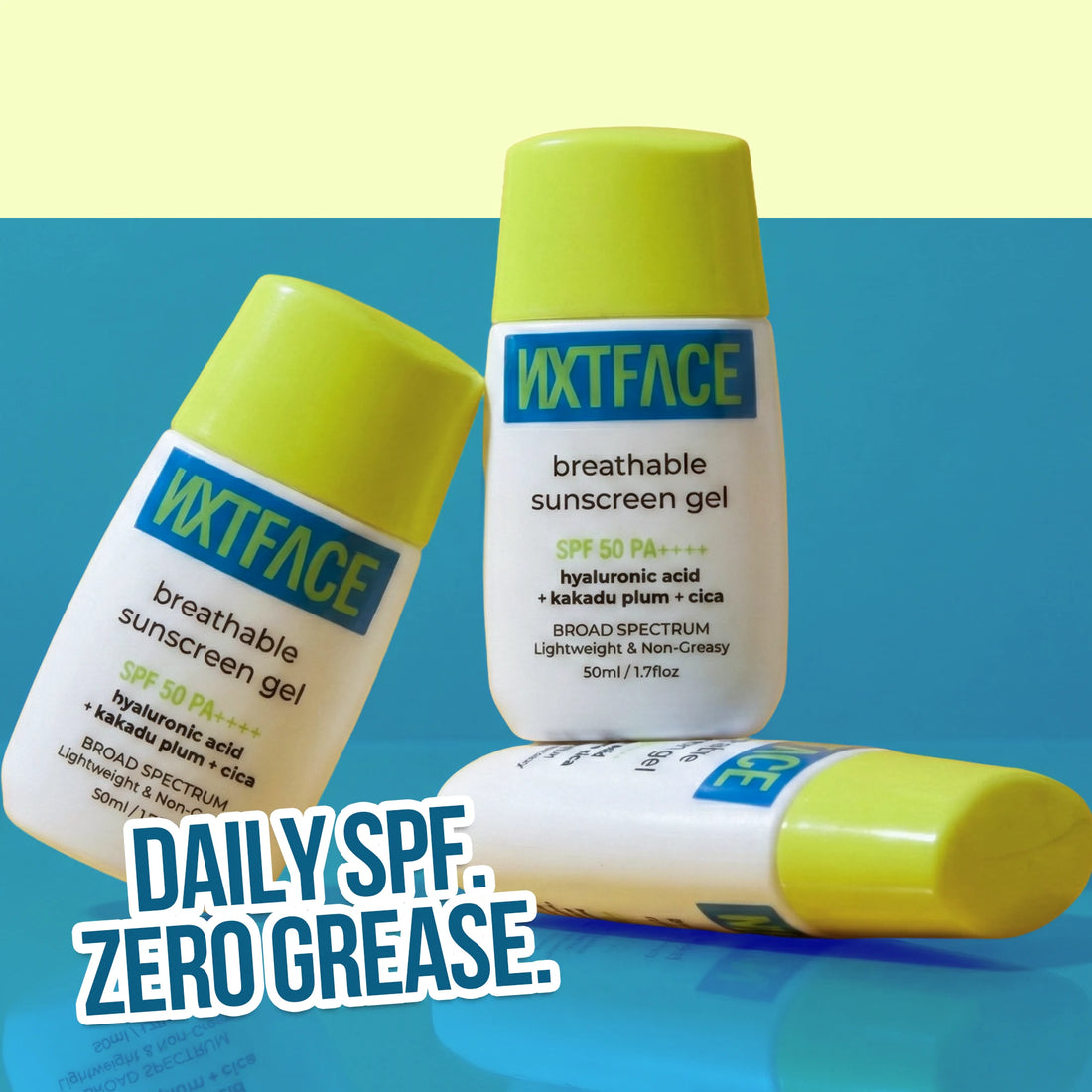 NXTFACE Breathable Sunscreen Gel - SPF 50 PA++++ | 50ml