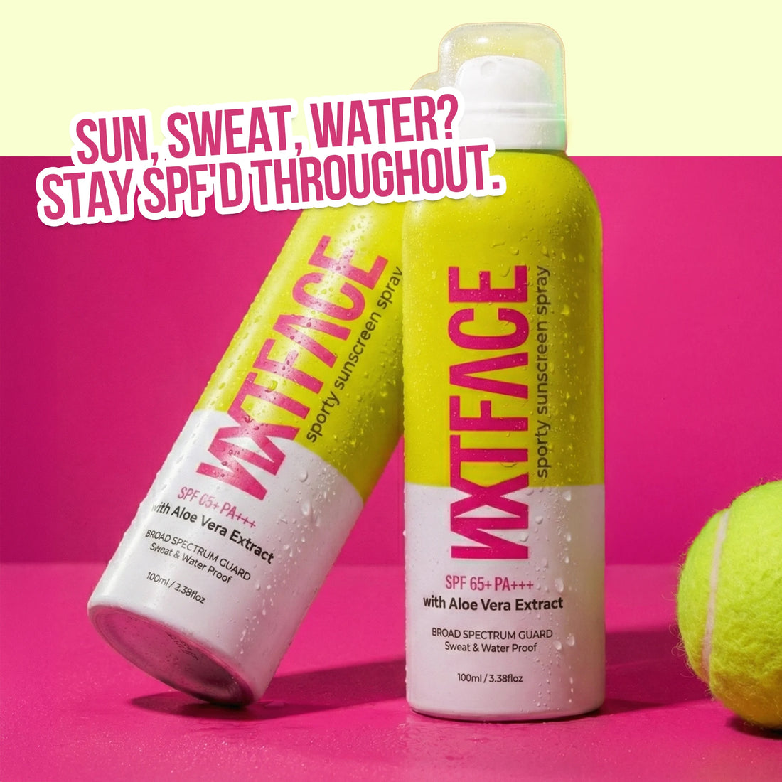 NXTFACE Sporty Sunscreen Spray - SPF 65+ PA++++ | 100ml