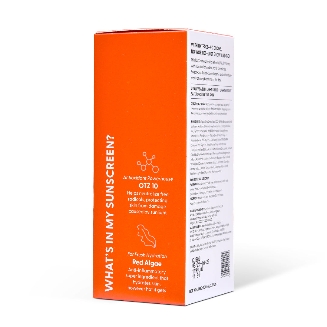 NXTFACE 100% Mineral Sunscreen - SPF 50 PA++++ | 100ml image 10
